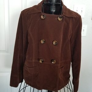 Ivy Jane brown faux suede pea coat small